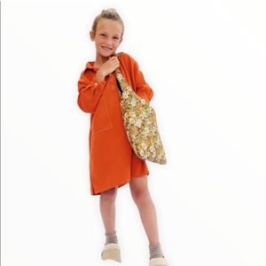 ZARA orange denim oversized shirt dress